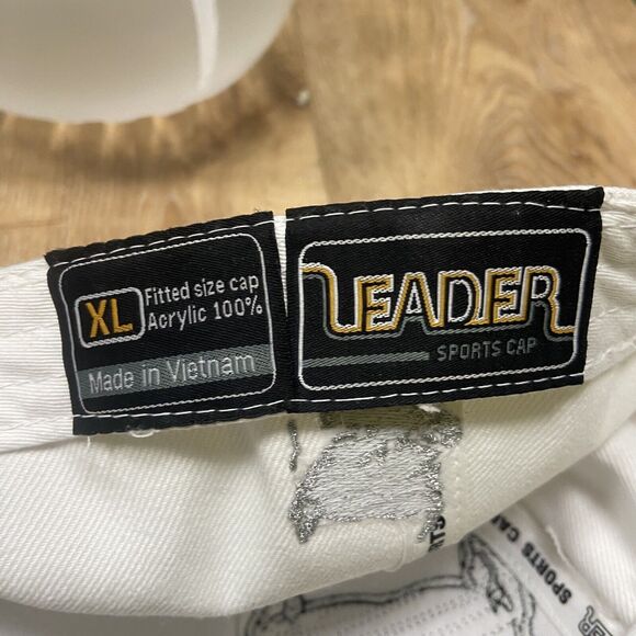 Leader in Headwear Pit Bull Hat Cap Embroidered XL White Gold Silver - Picture 8 of 8